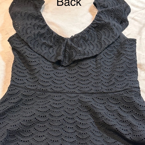 White House Black Market Black Eyelet Top - Picture 2 of 7